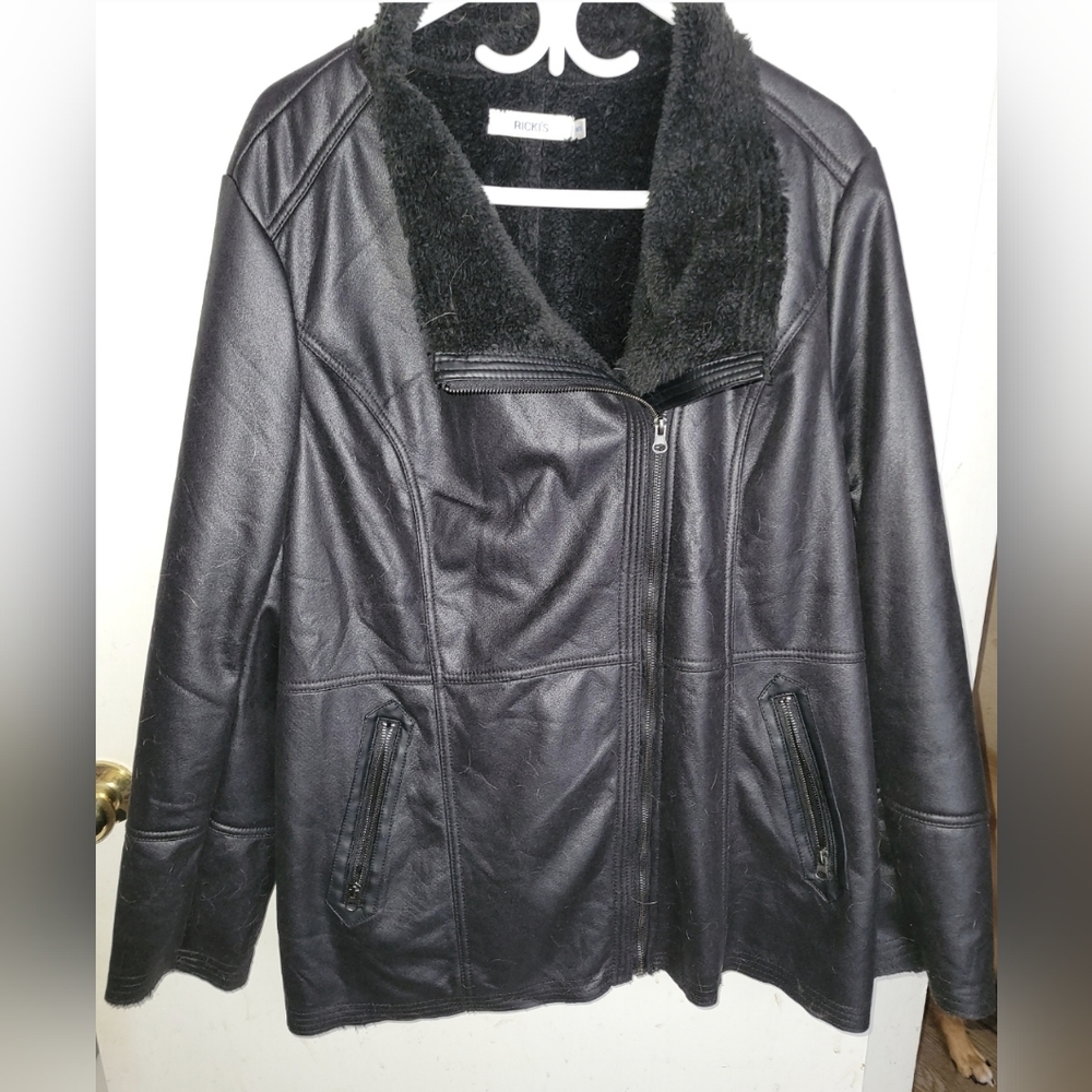 Faux Leather Coat